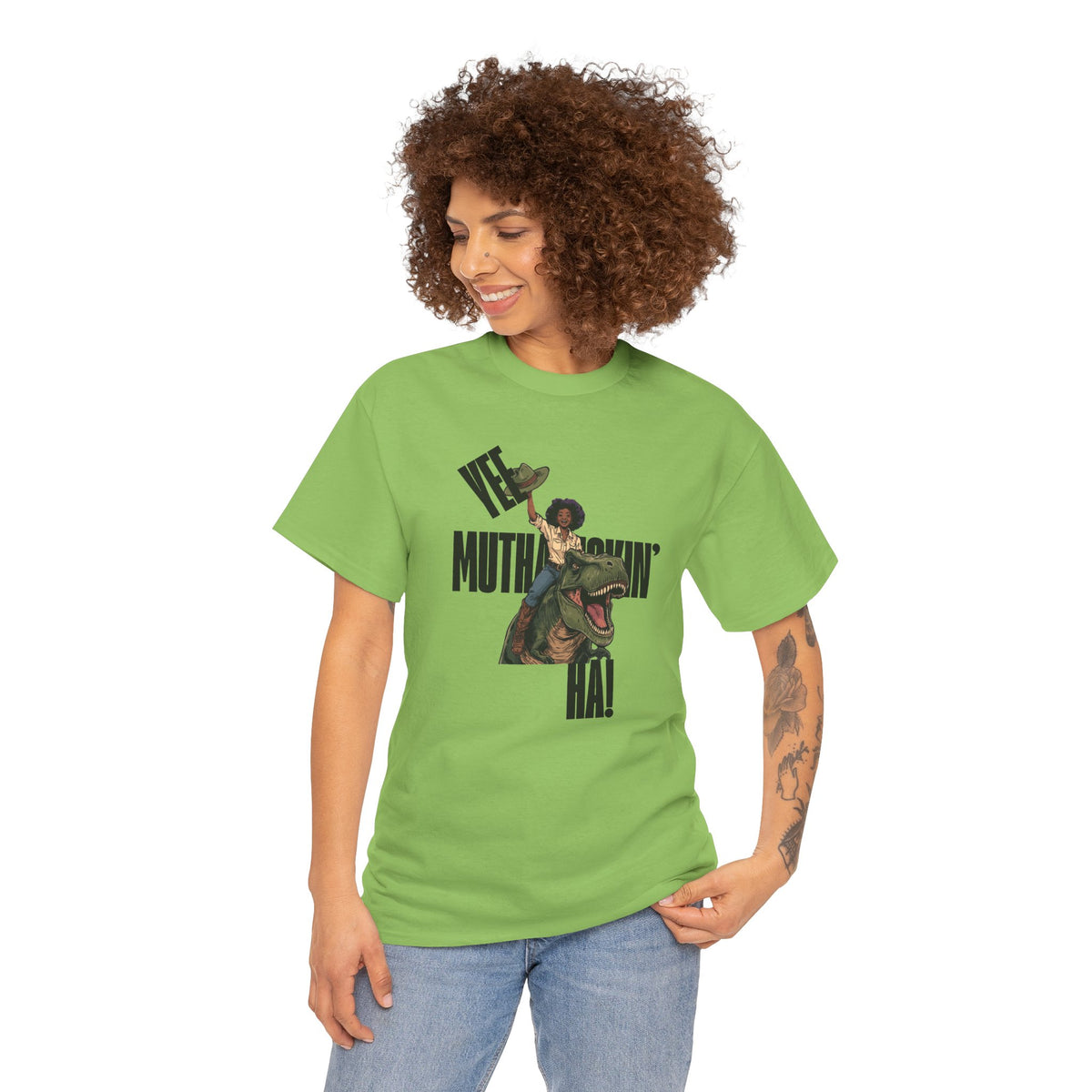 Dinosaur Rider Tee — "Yee Muthafuckin' Ha!" Graphic T-Shirt