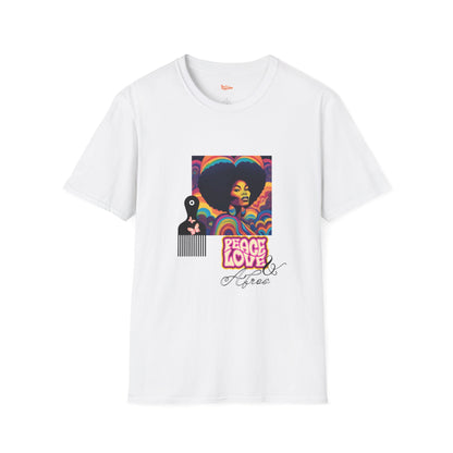 Peace, Love, Afro Graphic Unisex T-Shirt