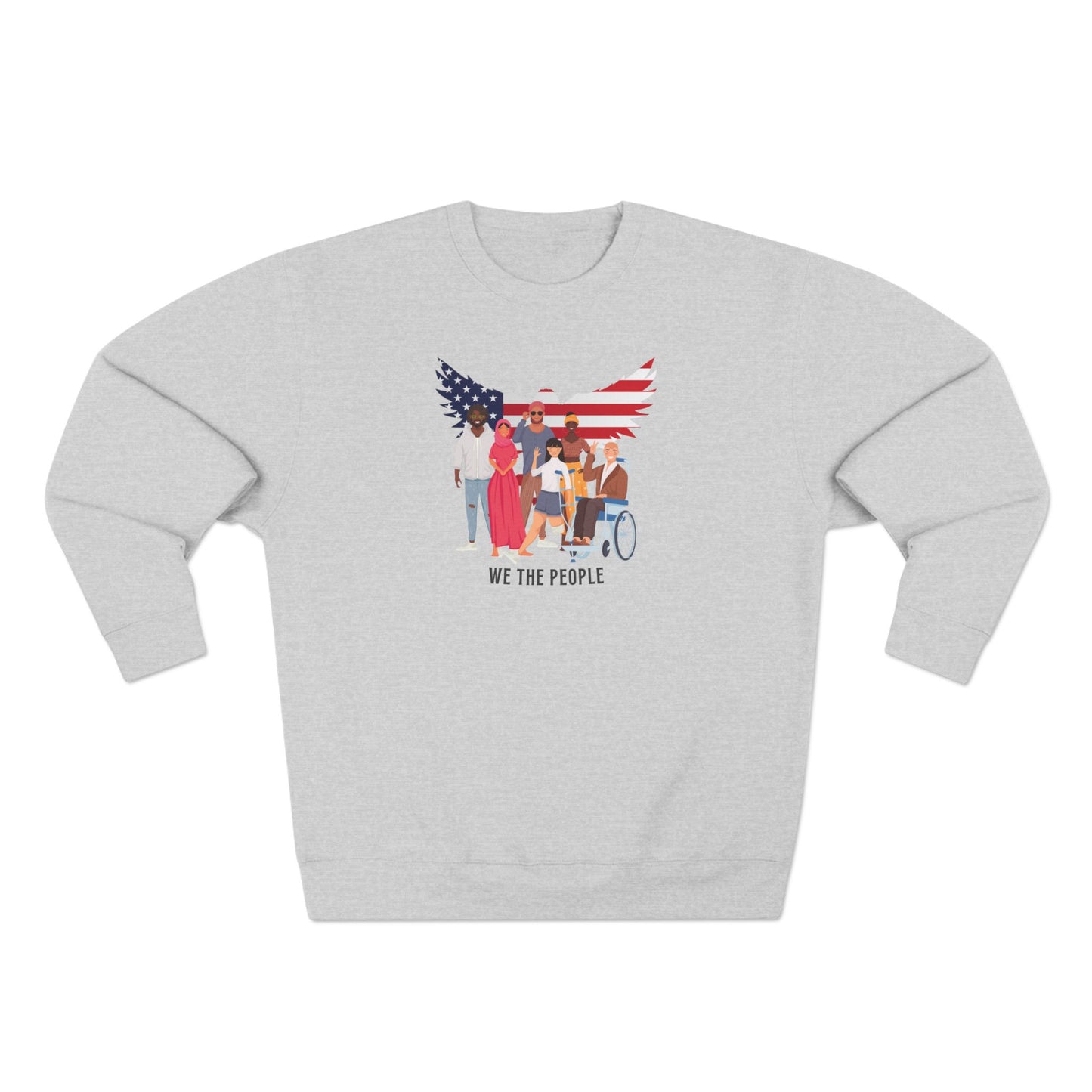 We the People Unisex Crewneck Sweatshirt American Flag Eagle Graphic