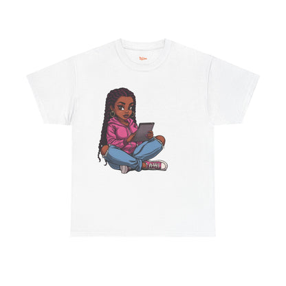 Black Teen Girl Tablet Graphic T-Shirt