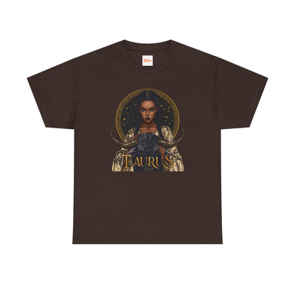 Taurus Art Nouveau Tee — African American Woman & Bull Zodiac Graphic