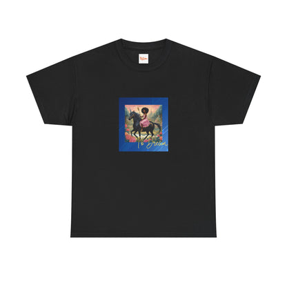 Dreamy Tee - Black Princess Unicorn Design