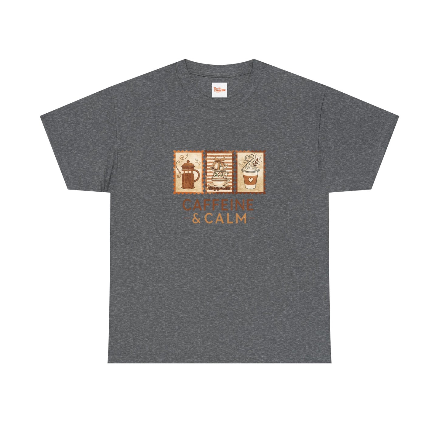 Caffeine & Calm Coffee Tee — French Press Graphic T-Shirt