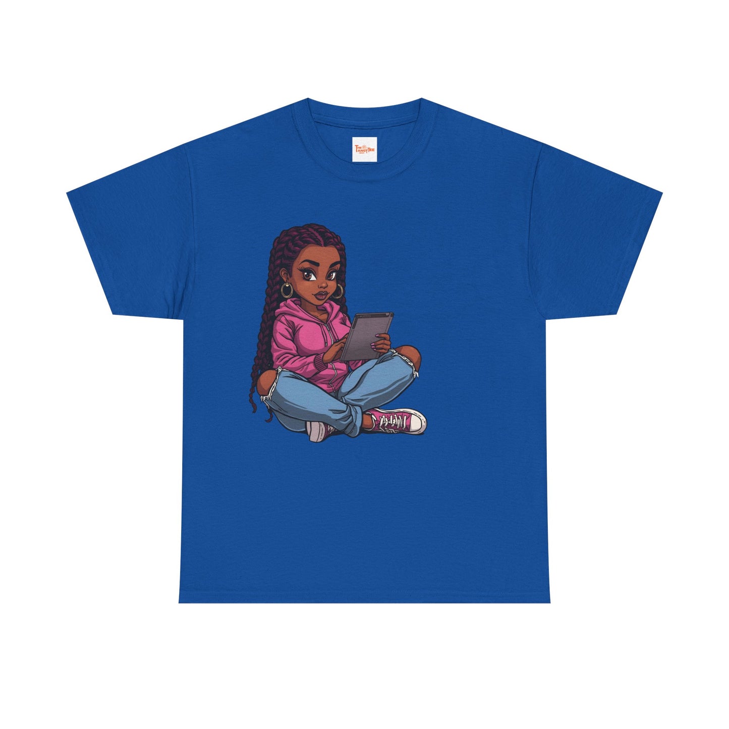 Black Teen Girl Tablet Graphic T-Shirt