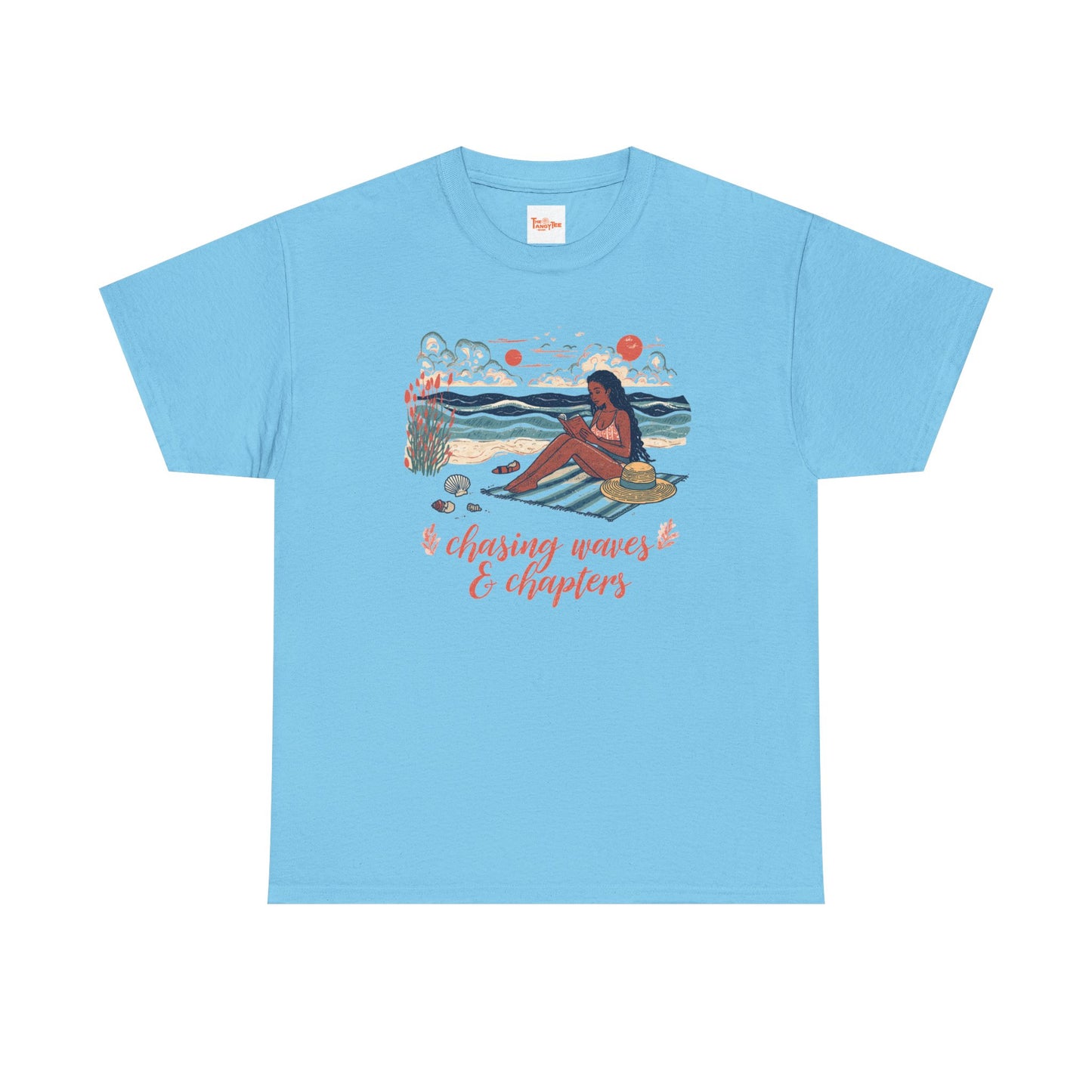Surfing Sketch Tee — "Chasing Waves & Chapters" Beach Graphic T-Shirt