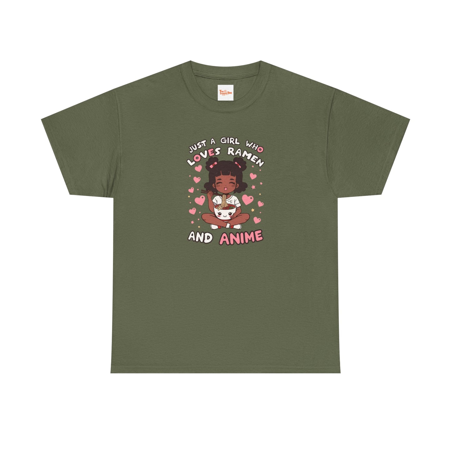 Just a Girl Who Loves Ramen and Anime T-Shirt — African American Anime Girl Graphic