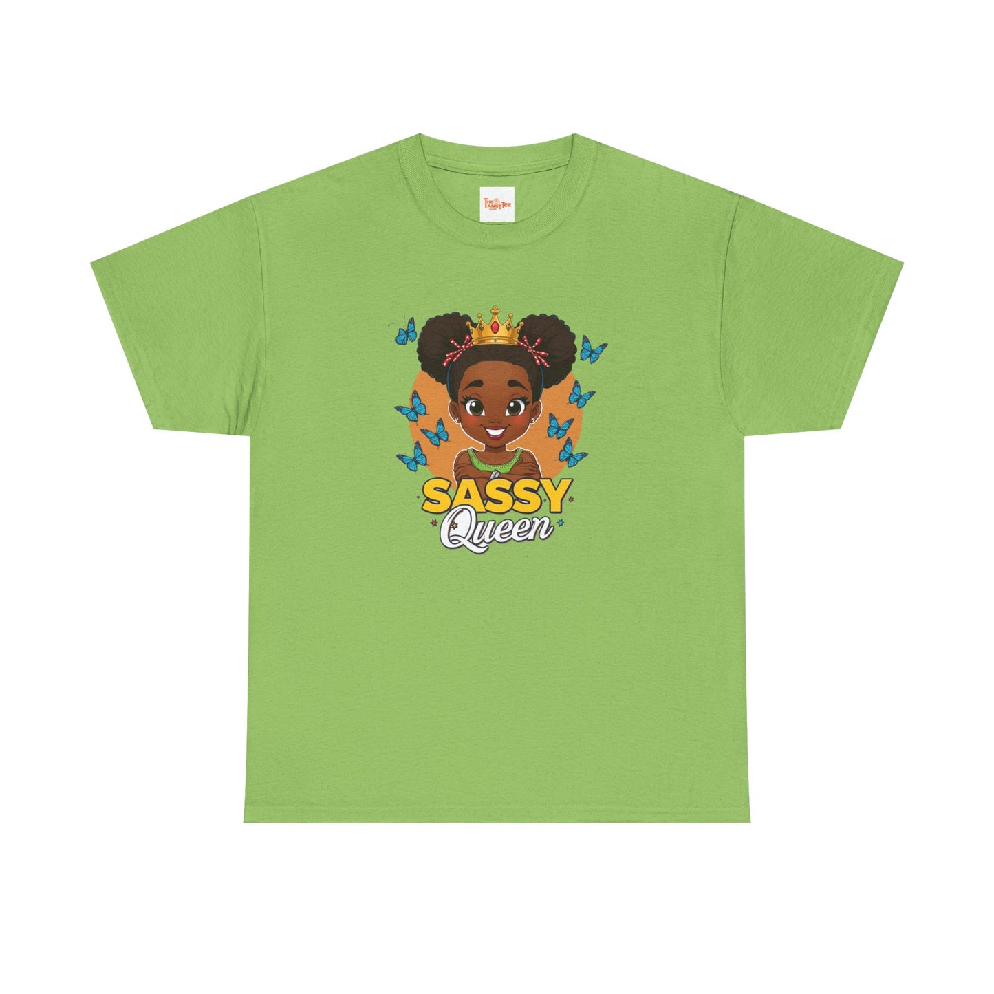 Sassy Queen Tee — African American Girl Graphic Shirt with Butterflies