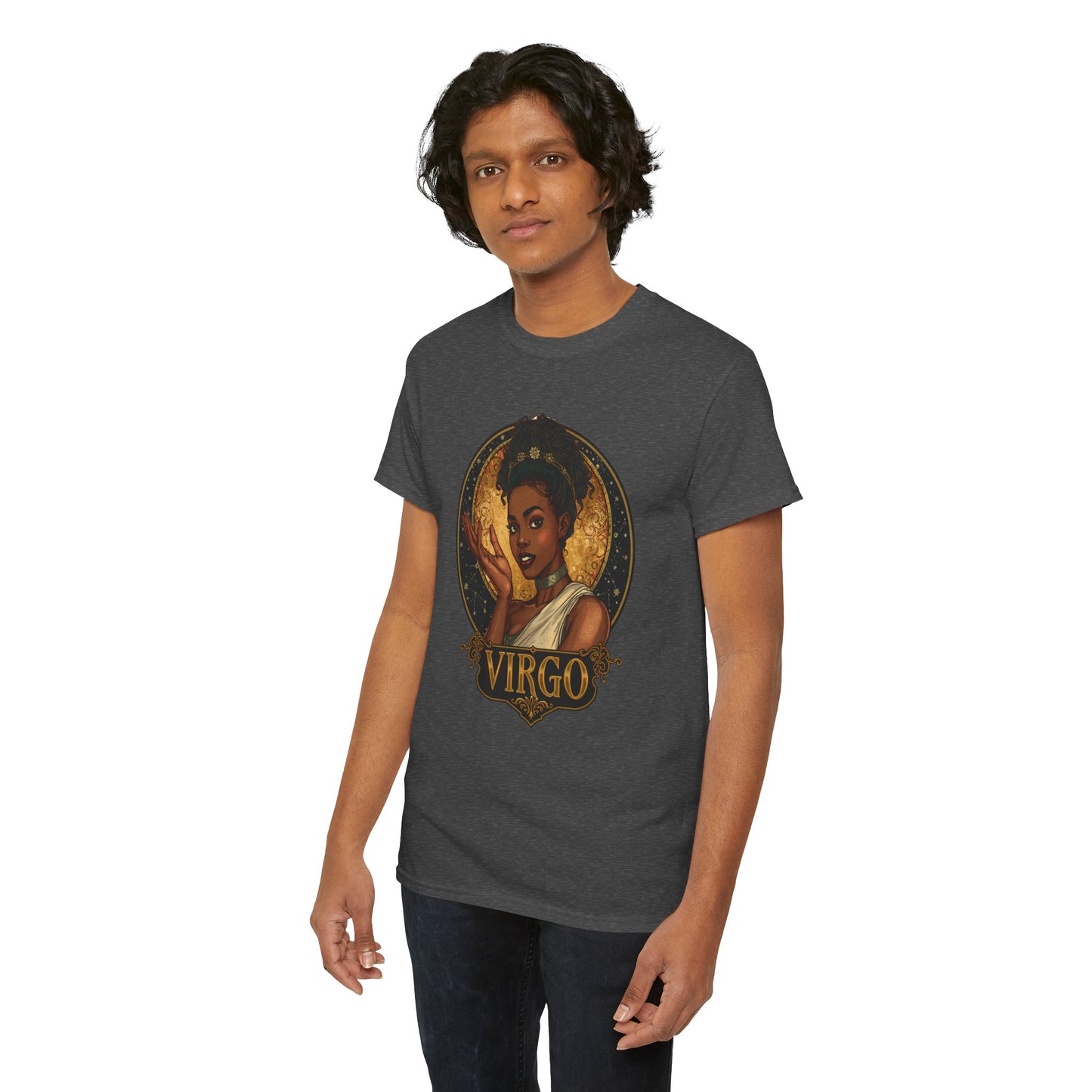 Virgo Art Nouveau Tee — African American Woman Celestial Zodiac Graphic