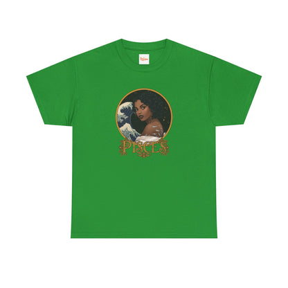 Pisces Art Nouveau T-Shirt — African American Woman with Silver Fish Tattoo