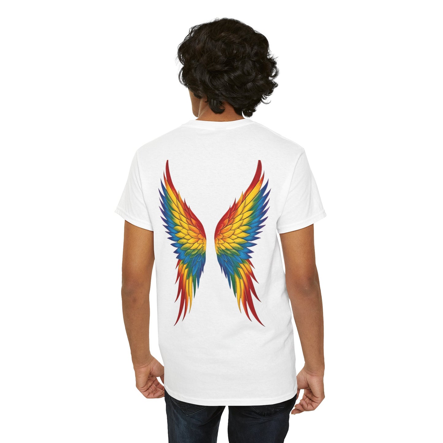 Rainbow Angel Wings T-Shirt — Graphic Back Print