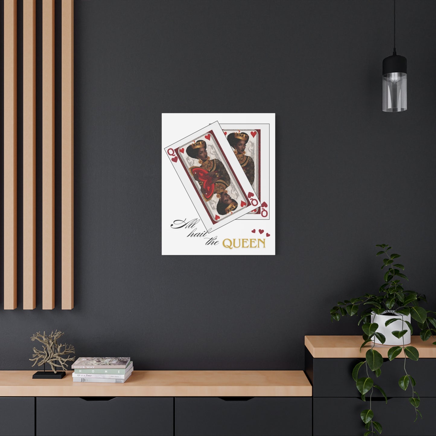 Canvas Print, Queen of Hearts Playing Card Graphic