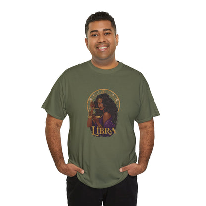 Libra Art Nouveau Tee — African American Woman with Scales Zodiac Shirt