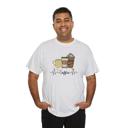 Coffee Stat T-Shirt — Graphic Tee Featuring Three Coffee Drinks