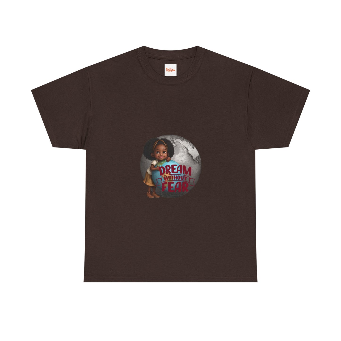 Graphic Tee - Dream Without Fear, Little Black Girl Hugging Globe