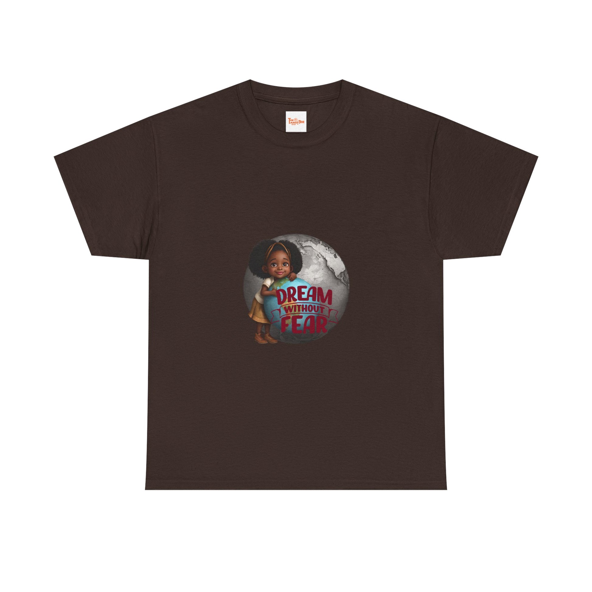 Graphic Tee - Dream Without Fear, Little Black Girl Hugging Globe