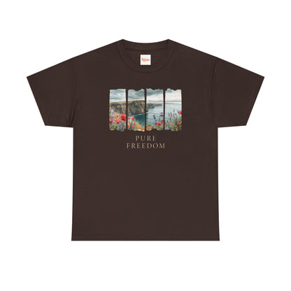 Pure Freedom Oceanside Cliff T-Shirt — Wildflower Beach Graphic Tee