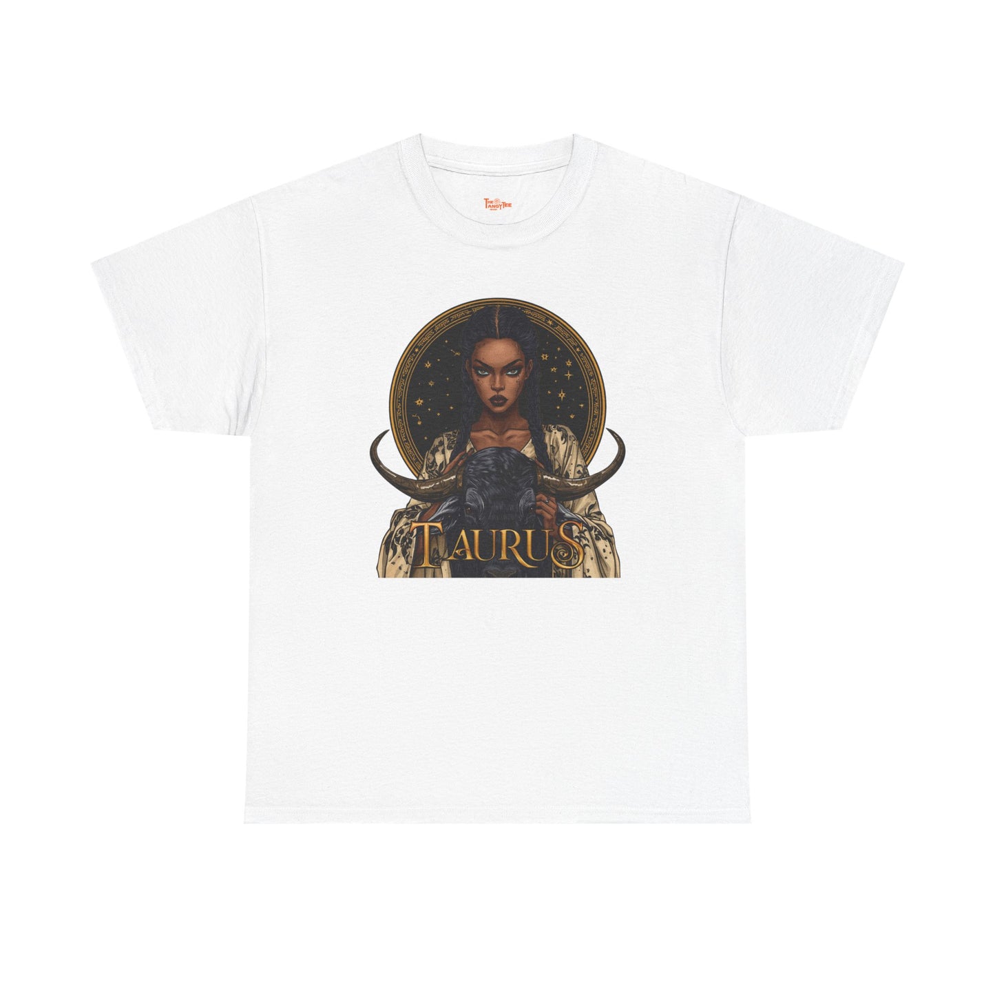 Taurus Art Nouveau Tee — African American Woman & Bull Zodiac Graphic
