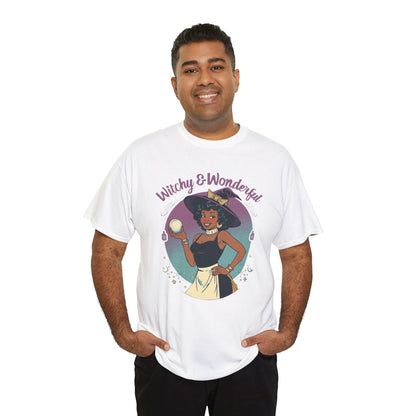 Witchy and Wonderful African American Witch T-Shirt — Crystal Ball Graphic