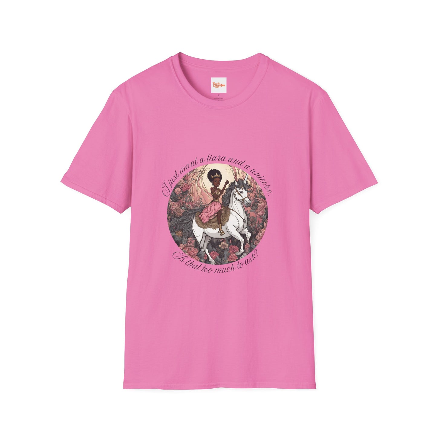 Unisex T-Shirt Black Princess on a Unicorn