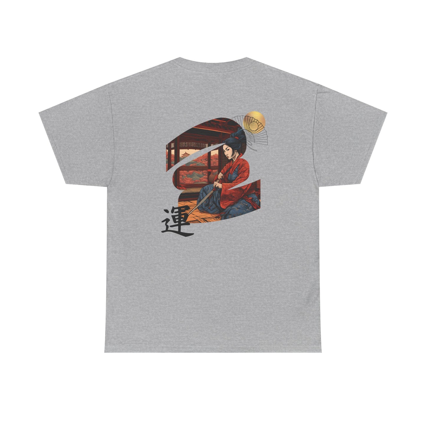 Asian Woman Sword Good Luck Symbol Graphic Tee