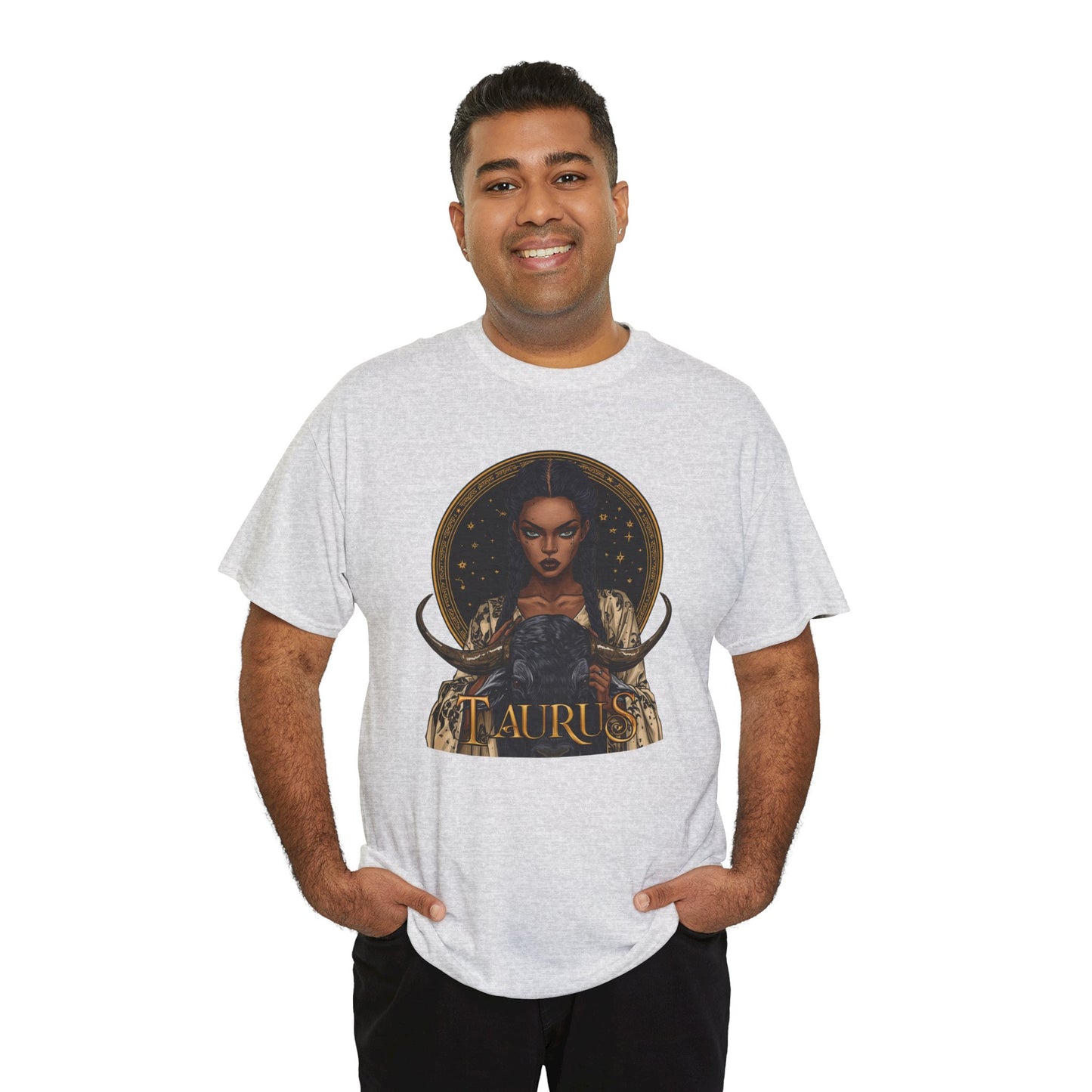 Taurus Art Nouveau Tee — African American Woman & Bull Zodiac Graphic