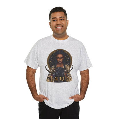 Taurus Art Nouveau Tee — African American Woman & Bull Zodiac Graphic