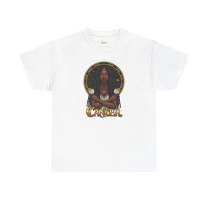 Cancer Zodiac T-Shirt — Art Nouveau African American Woman with Crab Graphic