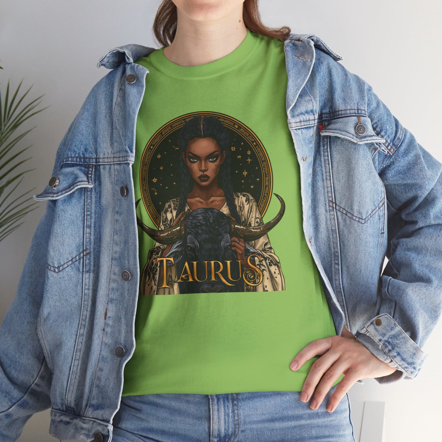 Taurus Art Nouveau Tee — African American Woman & Bull Zodiac Graphic