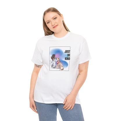 Kindness Graphic Tee, Woman with Dog, Motivational