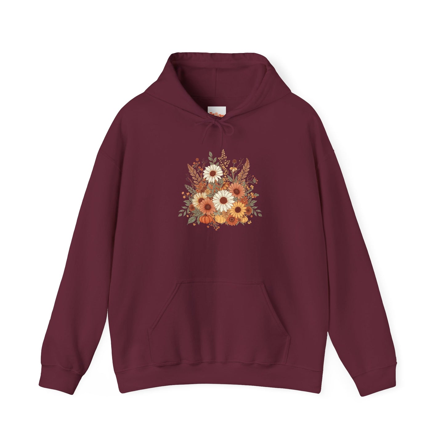 Autumn Floral Spray Hoodie — Fall Flowers Sweatshirt