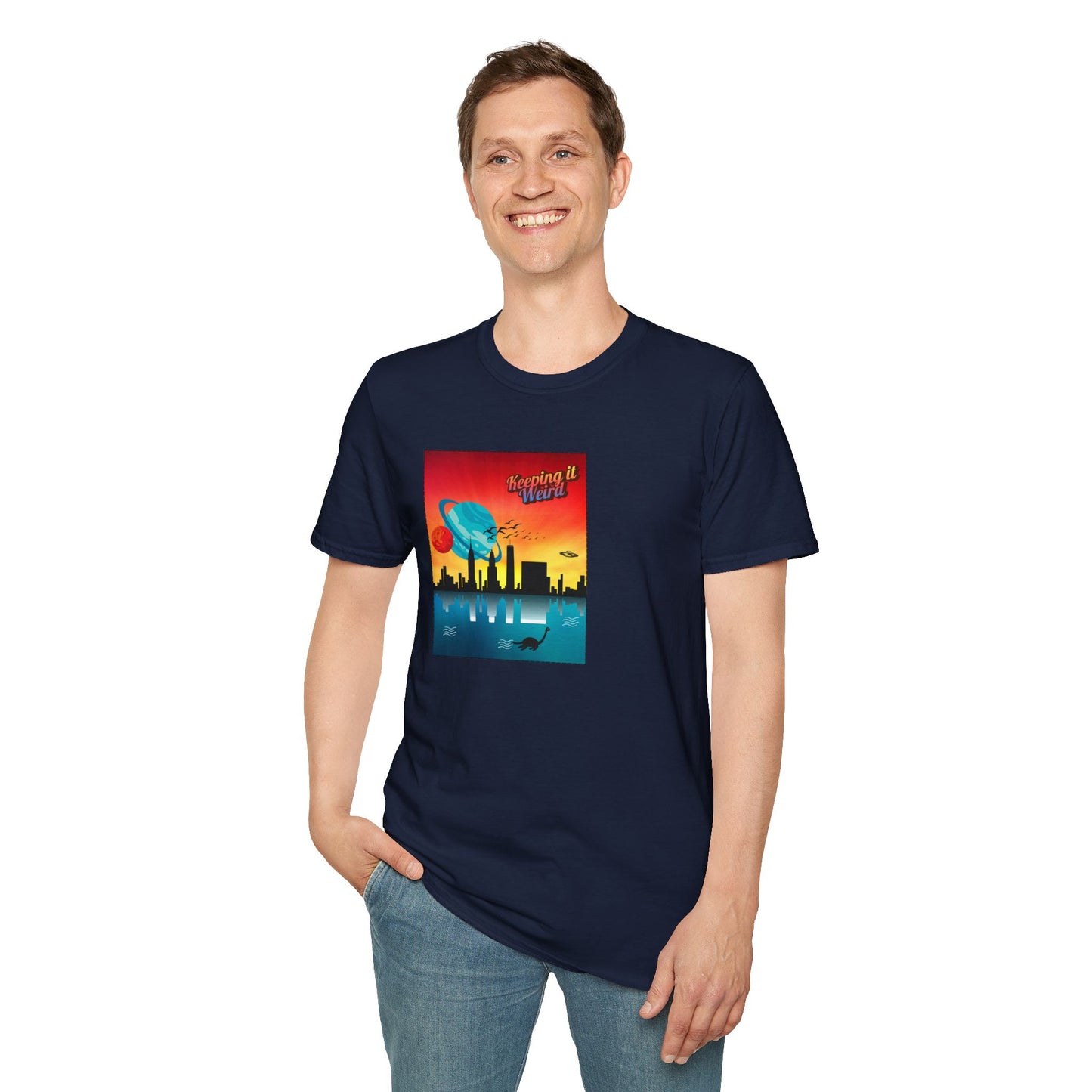 Alien Cityscape Unisex T-Shirt - Keeping it Weird Graphic Tee