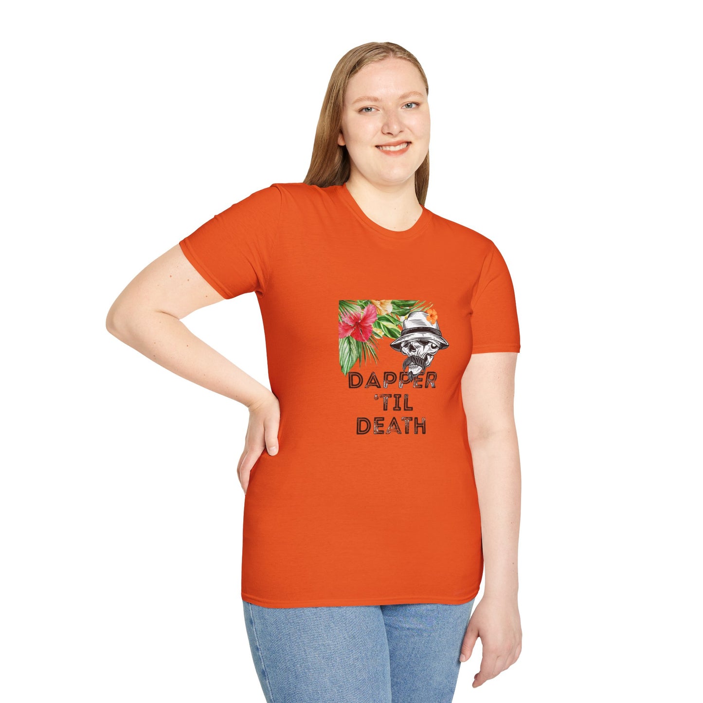 Graphic Skull Unisex T-Shirt - Dapper 'Til Death Design