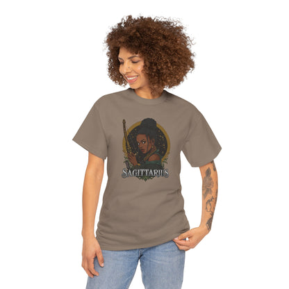 Sagittarius Art Nouveau Tee — African American Archer Zodiac Graphic