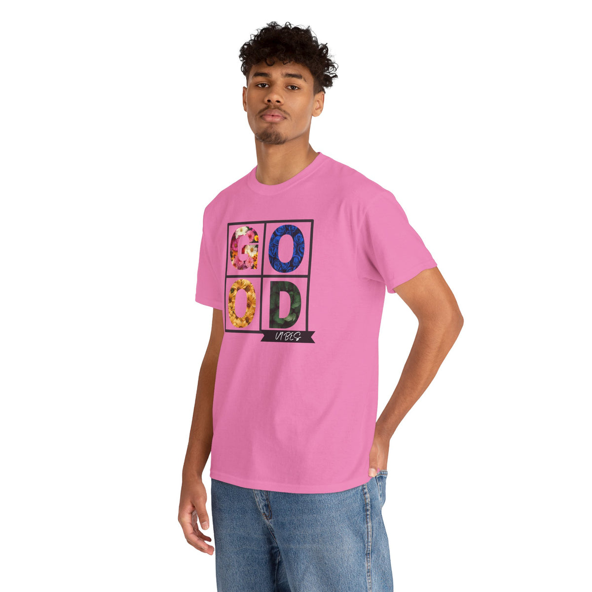 Good Vibes Flower Grid T-Shirt