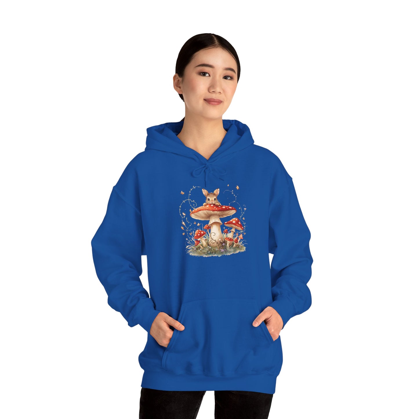 Mushroom Bunny Hoodie — Red-Capped Mushroom Graphic Sweatshirt