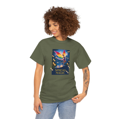 Spread Magic Fairy T-Shirt — Rainbow Wings Graphic Tee