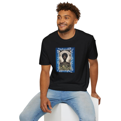 Black Woman Flower Frame T-Shirt