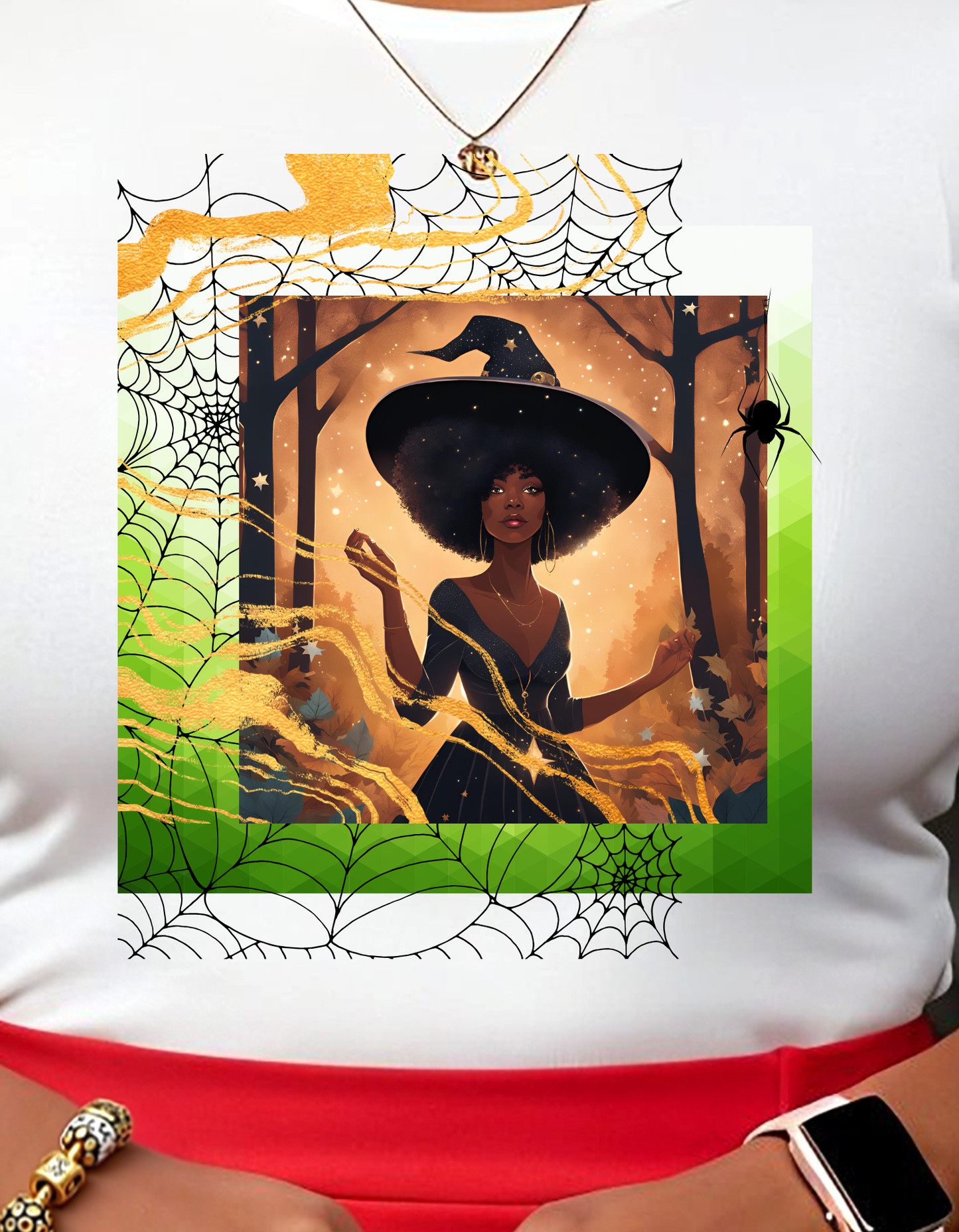 Black Spider Witch Unisex T-Shirt