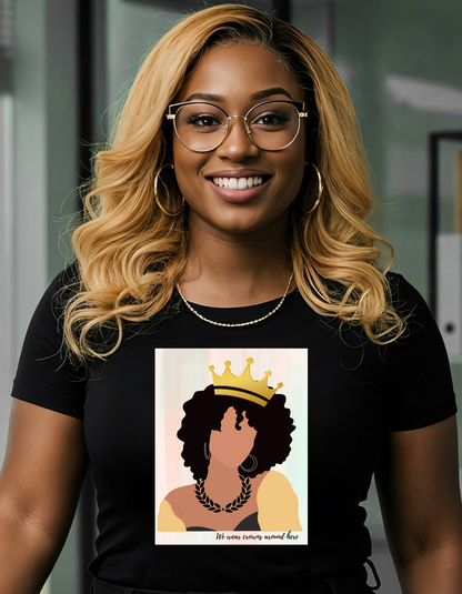 Crown Queen T-Shirt, Afro Art, Black Woman T-Shirt
