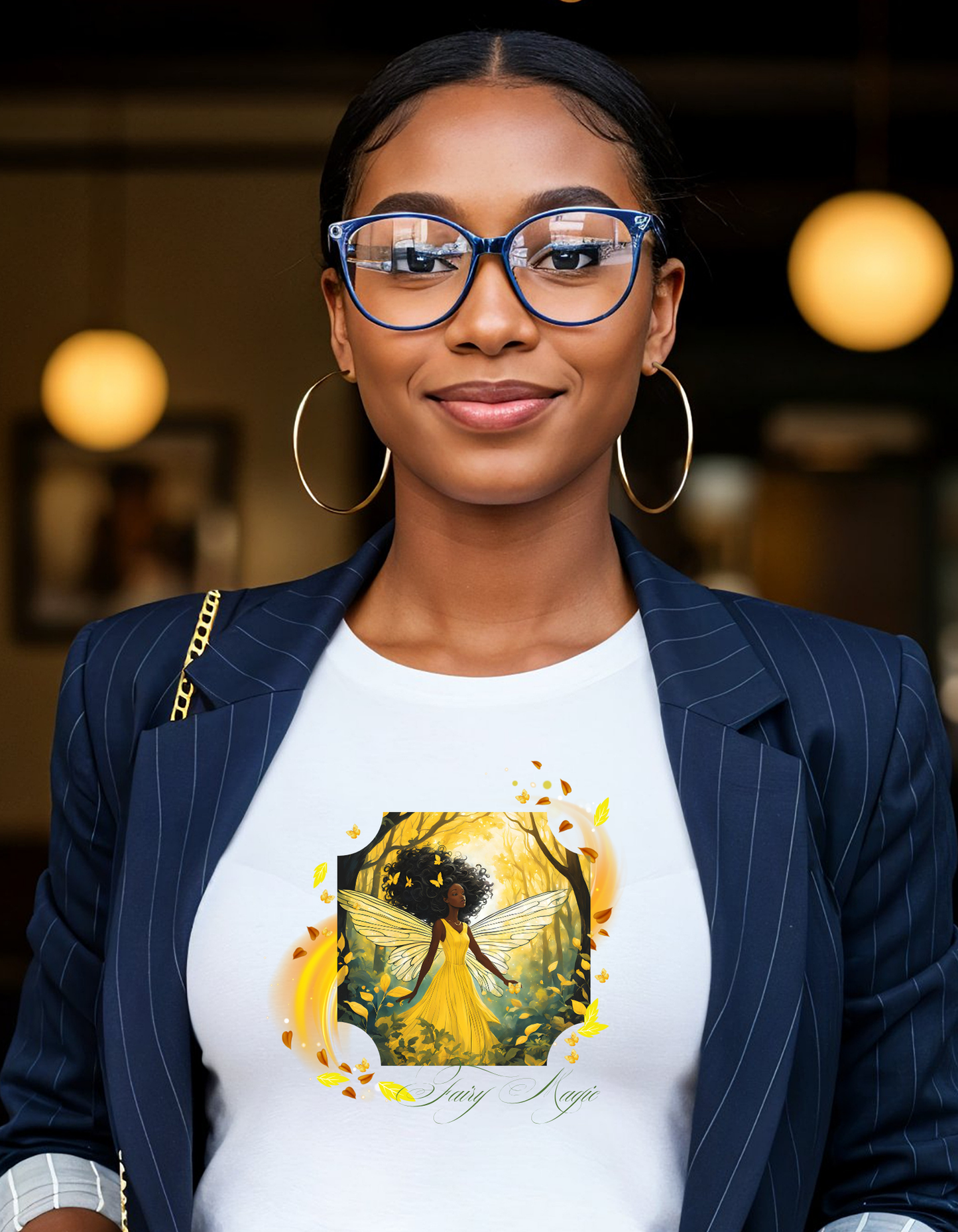 Fairy Magic Tee, Black Fantasy Art