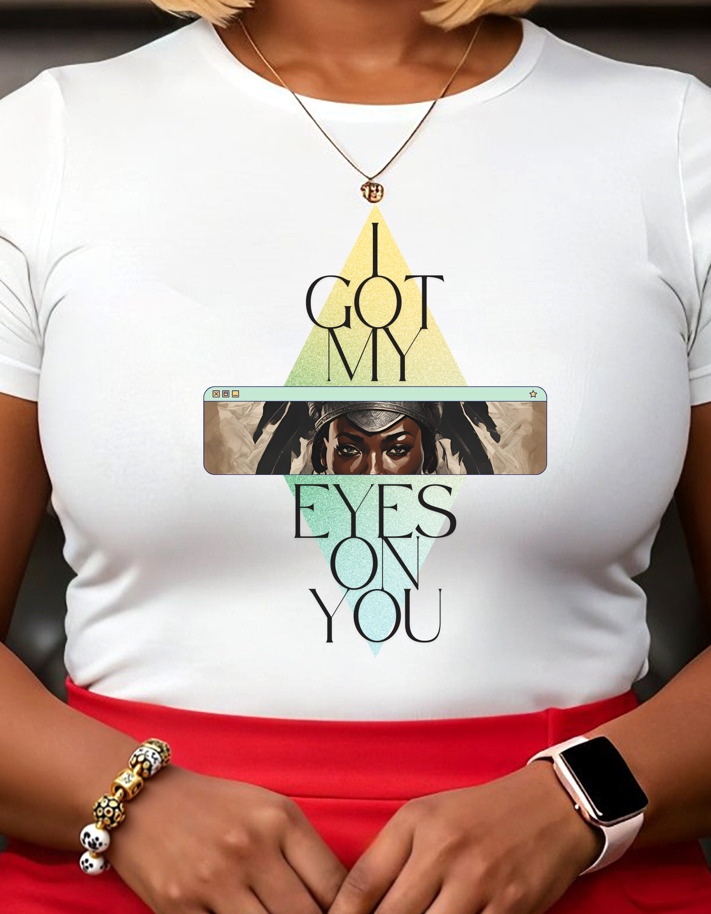 Eyes Graphic Tee, Black Woman Art