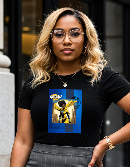 Yellow Wow! Superhero Graphic Tee