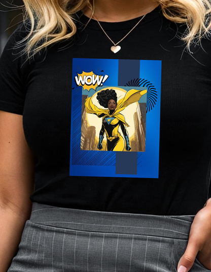 Yellow Wow! Superhero Graphic Tee