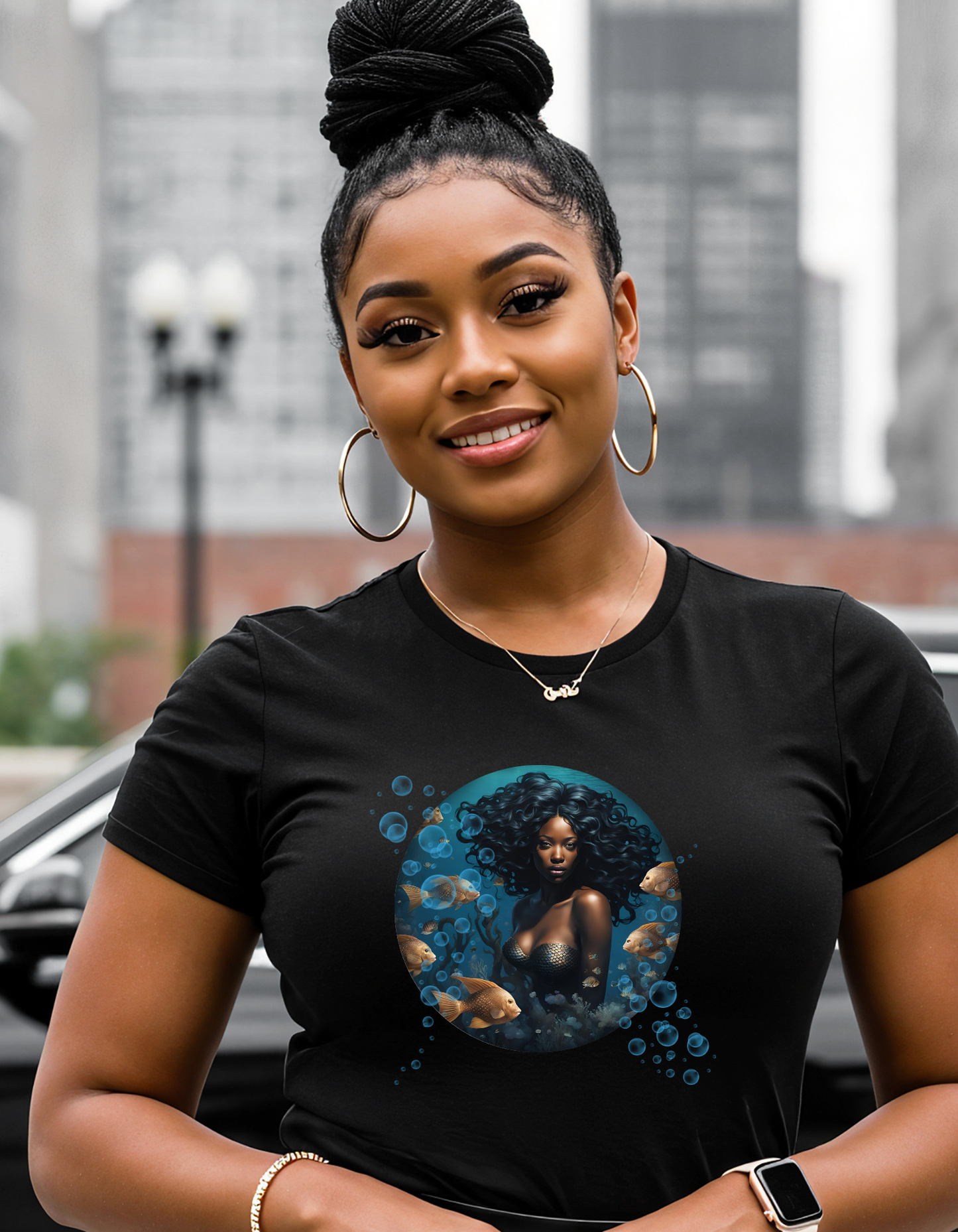 Blue Bubble Mermaid Unisex Tee