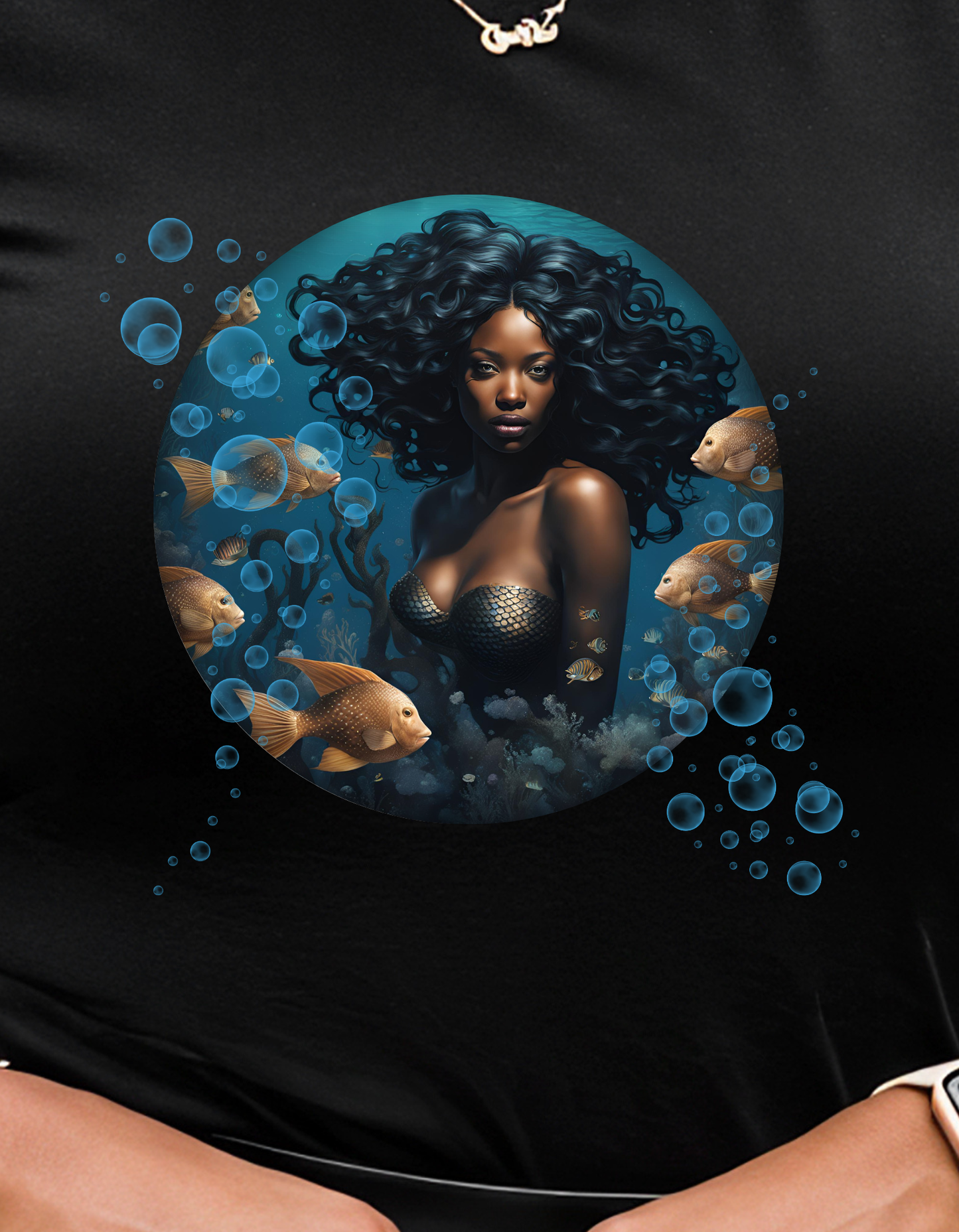 Blue Bubble Mermaid Unisex Tee