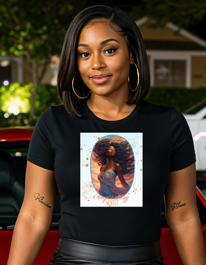 Swept Away Sprite Black Woman Air Graphic Tee