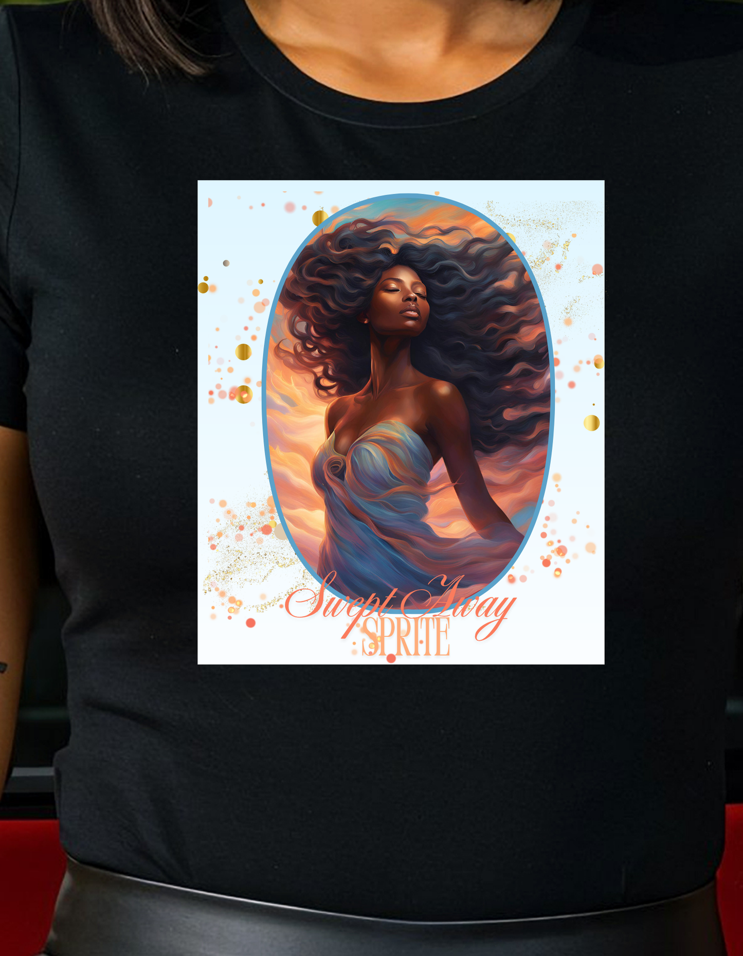 Swept Away Sprite Black Woman Air Graphic Tee