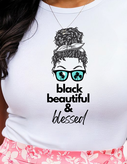 Black Beautiful Blessed Unisex Tee