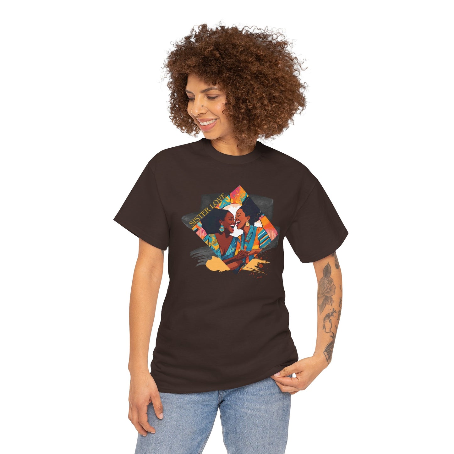 Sister Love T-Shirt, Black Woman Art