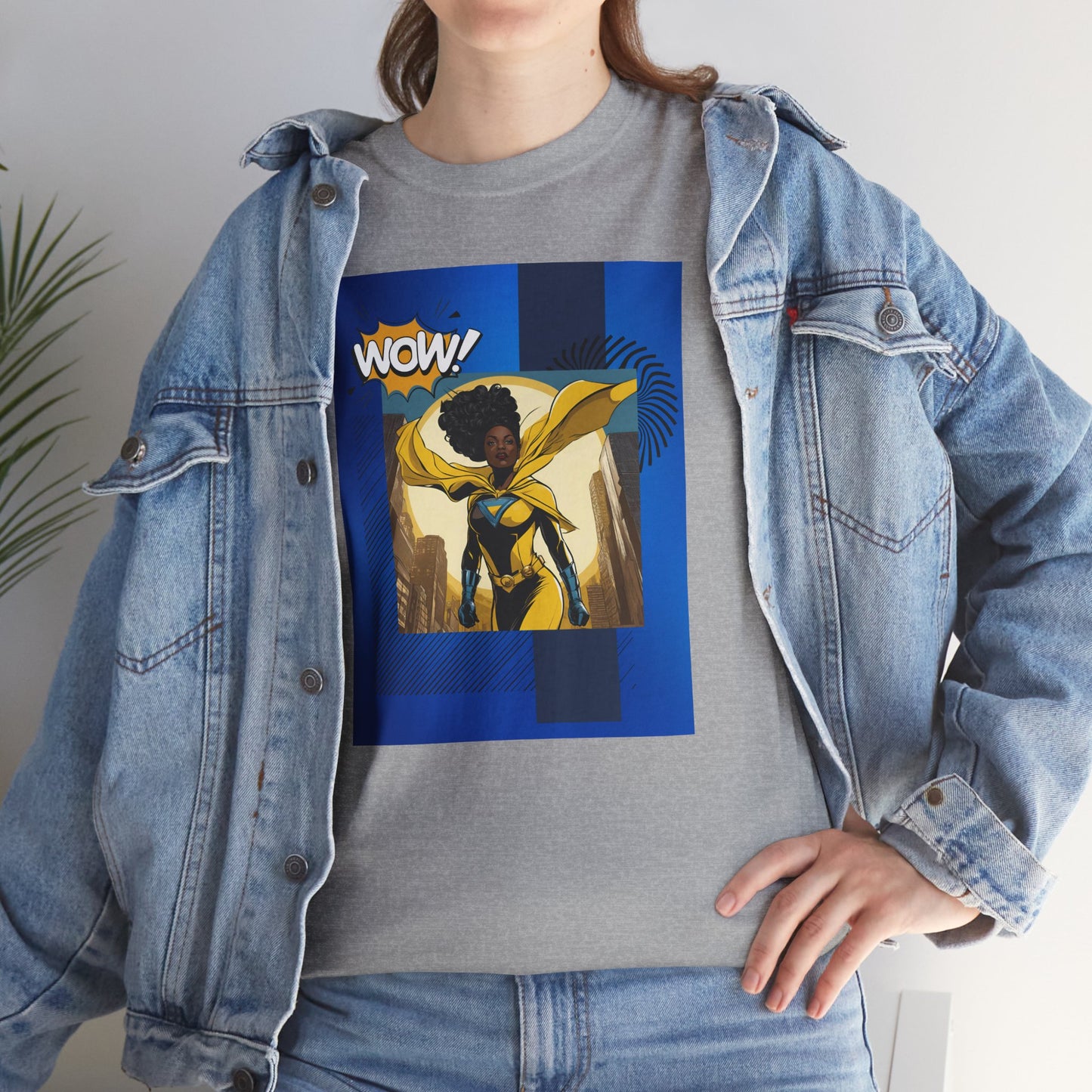 Yellow Wow! Superhero Graphic Tee